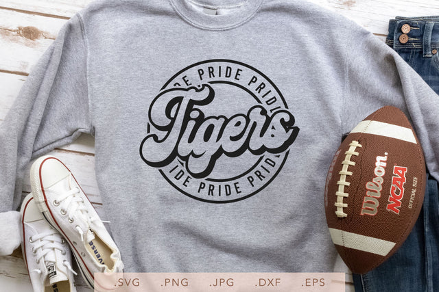 Tigers Pride Round Vintage SVG DXF JPG PNG EPS | School Team Spirit | Team Shirt Sublimation SVG Nanda Bayu 