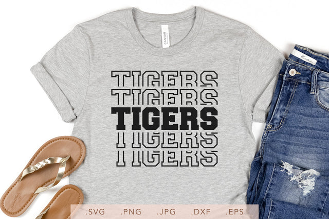 Tigers Stacked SVG DXF JPG PNG EPS | School Team Spirit | Team Shirt Sublimation SVG Nanda Bayu 