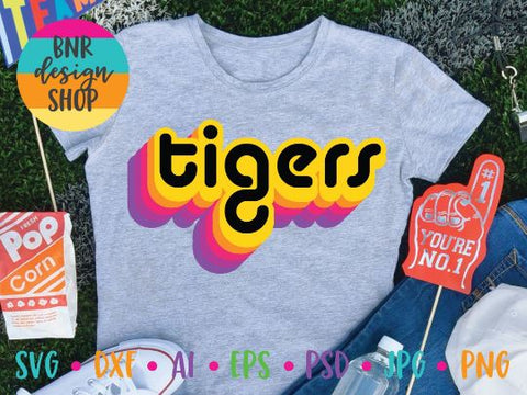 Tigers SVG File, Retro Sports SVG, SVG Cut File for Cricut Cutting Machines and Vinyl Crafting SVG BNRDesignShop 