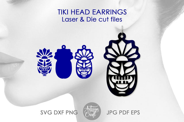 Tiki earrings, SVG files, earrings SVG SVG Artisan Craft SVG 