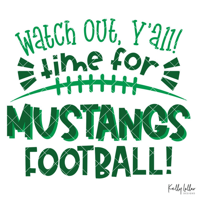 Time for Mustangs Football SVG Kelly Lollar Designs 