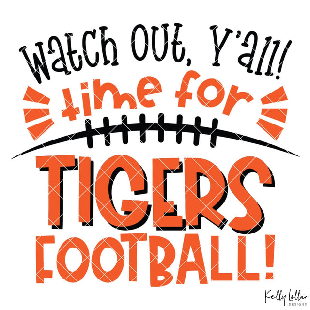 Time for Tigers Football SVG Kelly Lollar Designs 