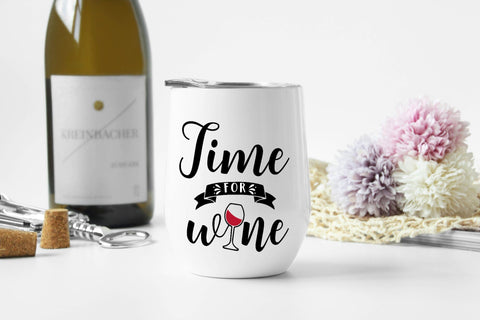 Time for wine. Funny alcohol quote SVG. Bar sign SVG LaBelezoka 