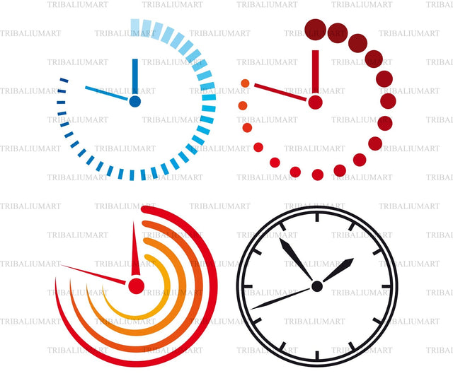Time or clock icons SVG TribaliumArtSF 