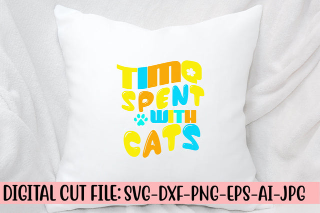 Time Spent With Cats Retro SVG SVG Syaman 