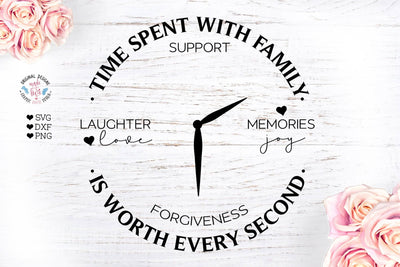 Time spent with family is worth every second - Round Sign SVG Graphic House Design 