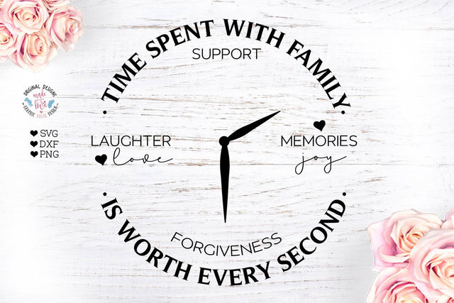 Time spent with family is worth every second - Round Sign SVG Graphic House Design 