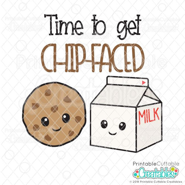 Time to Get Chip-Faced SVG Printable Cuttable Creatables 