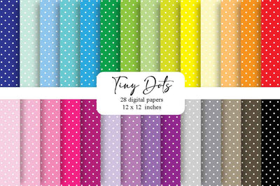 Tiny Polka Dot Digital Paper Pack Digital Pattern BijouBay 