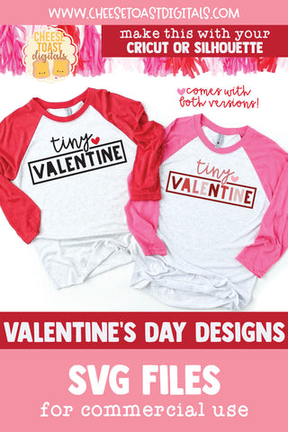 Tiny Valentine | Kid's Valentine's Day Shirt SVG Quote SVG Cheese Toast Digitals 