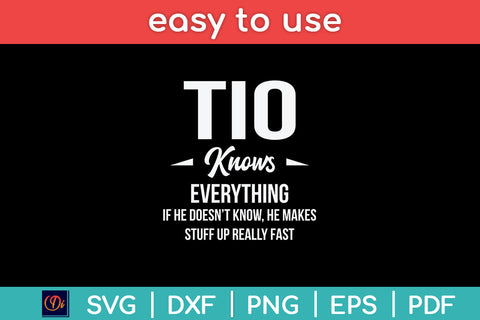 Tio Knows Everything Cool Fathers Day Tio Svg Png Dxf Digital Cutting File SVG Helal 
