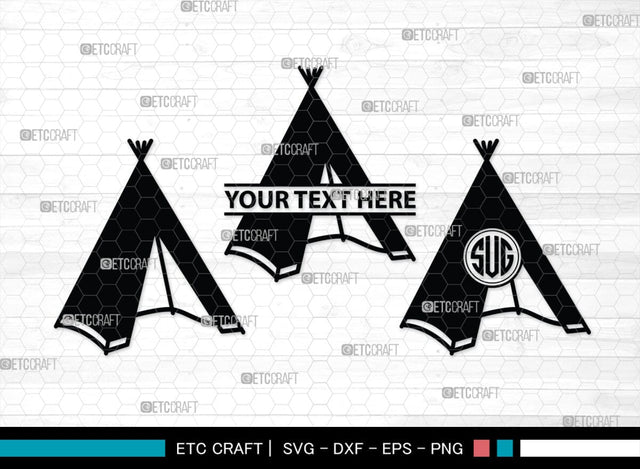 Tipi Monogram, Tipi Silhouette, Tipi SVG, Teepee Svg, Native American Svg, Tent Svg, SB00411 SVG ETC Craft 