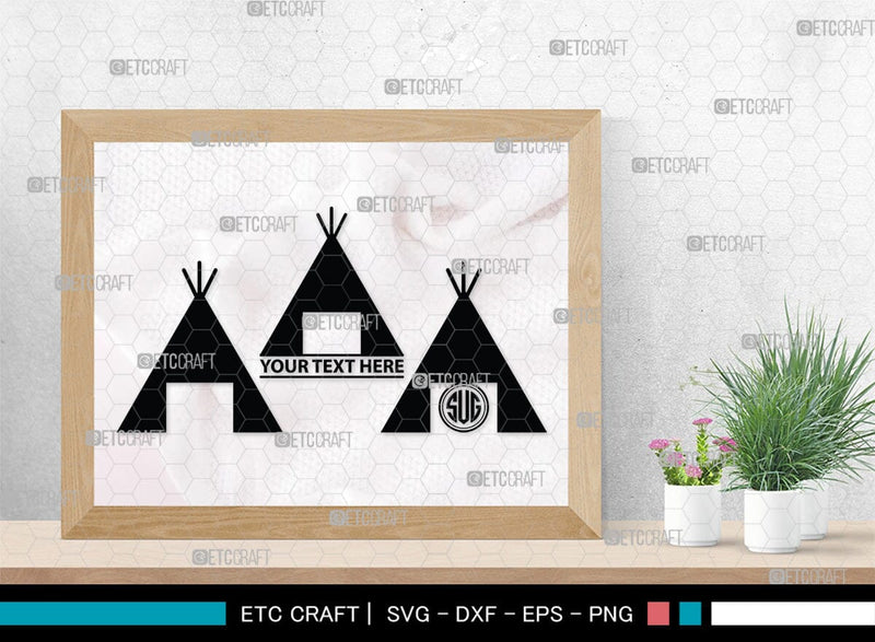 Tipi Monogram, Tipi Silhouette, Tipi SVG, Teepee Svg, Native American ...