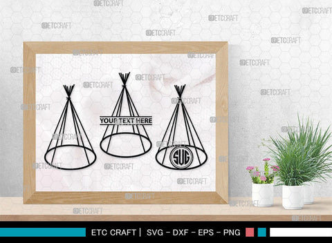 Tipi Monogram, Tipi Silhouette, Tipi SVG, Teepee Svg, Native American Svg, Tent Svg, SB00411 SVG ETC Craft 