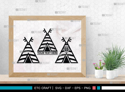Tipi Monogram, Tipi Silhouette, Tipi SVG, Teepee Svg, Native American Svg, Tent Svg, SB00411 SVG ETC Craft 
