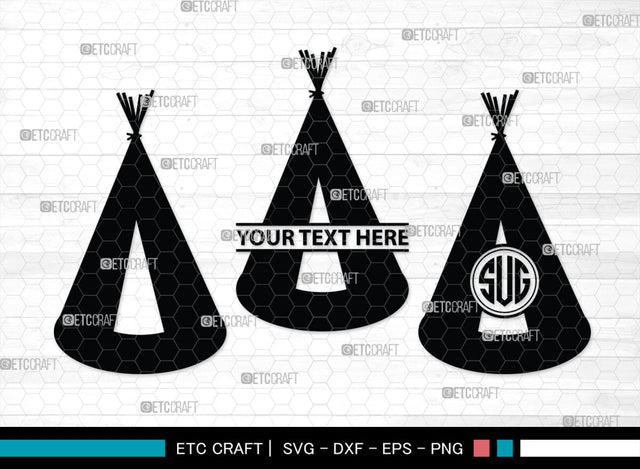 Tipi Monogram, Tipi Silhouette, Tipi SVG, Teepee Svg, Native American Svg, Tent Svg, SB00411 SVG ETC Craft 
