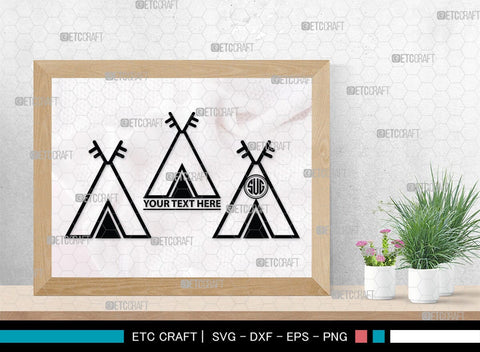 Tipi Monogram, Tipi Silhouette, Tipi SVG, Teepee Svg, Native American Svg, Tent Svg, SB00411 SVG ETC Craft 