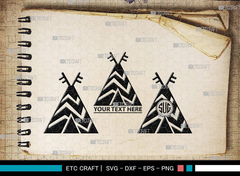 Tipi Monogram, Tipi Silhouette, Tipi SVG, Teepee Svg, Native American Svg, Tent Svg, SB00411 SVG ETC Craft 