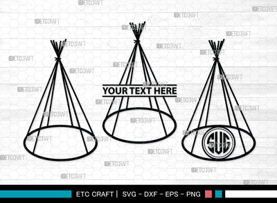 Tipi Monogram, Tipi Silhouette, Tipi SVG, Teepee Svg, Native American Svg, Tent Svg, SB00411 SVG ETC Craft 