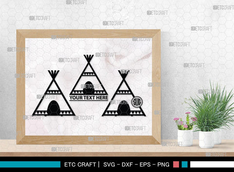 Tipi Monogram, Tipi Silhouette, Tipi SVG, Teepee Svg, Native American Svg, Tent Svg, SB00411 SVG ETC Craft 