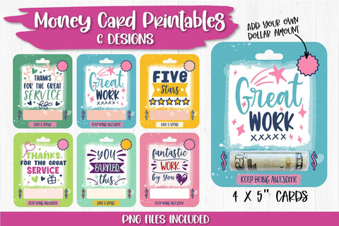 Tipping Money Card PNG Designs | Printable Thank You Cards SVG TatiStudio 