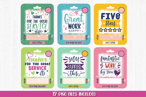 Tipping Money Card PNG Designs | Printable Thank You Cards SVG TatiStudio 