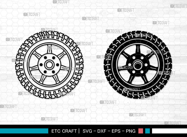 Tire with Wheel SVG, Tires Svg, Wheel Rim Svg, Car Wheel Svg, Wheel Hubcap Svg, Tire with Wheel SVG ETC Craft 