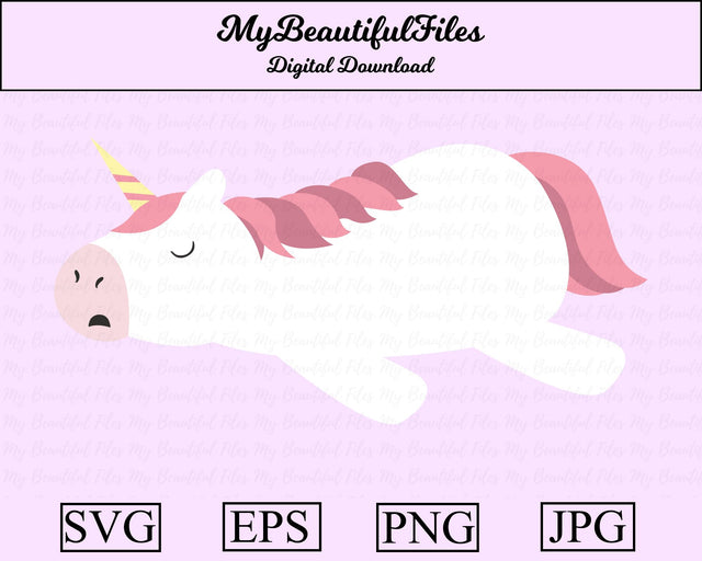 tired unicorn - animal SVG MyBeautifulFiles 