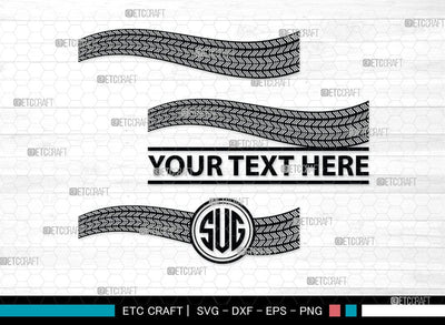 Tires And Tire Prints Monogram, Tires And Tire Prints Silhouette, Tire Print Svg, Race Wall Svg, Tire Track Svg, SB00053 SVG ETC Craft 
