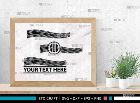 Tires And Tire Prints Monogram, Tires And Tire Prints Silhouette, Tire Print Svg, Race Wall Svg, Tire Track Svg, SB00053 SVG ETC Craft 