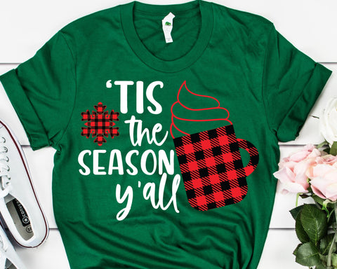 'Tis The Season Buffalo Plaid Christmas SVG SVG She Shed Craft Store 