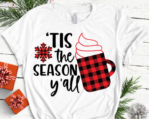 'Tis The Season Buffalo Plaid Christmas SVG SVG She Shed Craft Store 
