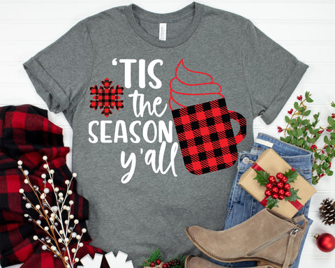'Tis The Season Buffalo Plaid Christmas SVG SVG She Shed Craft Store 