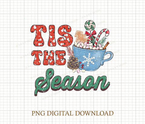 Tis The Season Christmas Sublimation, Cute Winter Png, Christmas Png, Christmas Party Png, Christmas Png File, Gnome Coffee Design Sublimation DiamondDesign 