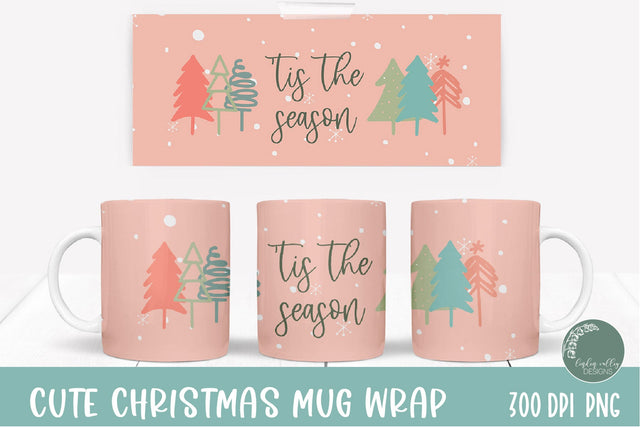 Tis The Season Christmas Sublimation Mug-Christmas Mug Wrap Sublimation Linden Valley Designs 