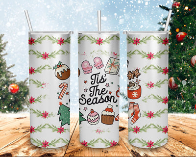 Tis the season Christmas Tumbler 20oz Sublimation, Retro Christmas Tumbler ,Christmastumbler Wrap, Christmas Gift PNG Sublimation BOO-design 