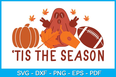Tis The Season Football Pumpkin Fall SVG PNG PDF Cut File SVG Creativedesigntee 