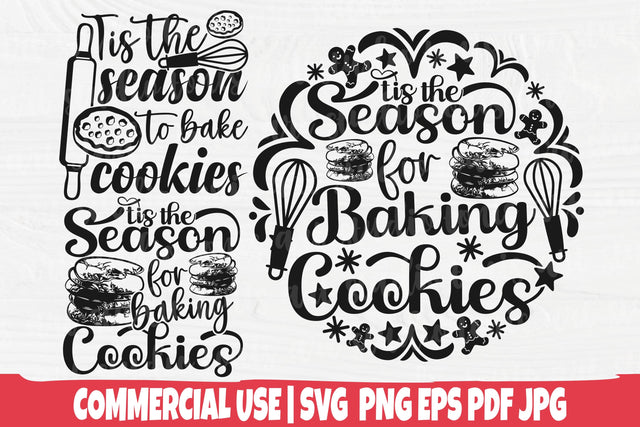 Tis The Season For Baking Cookies SVG - Christmas Baking Svg - Cut Files - Cricut - Silhouette - Christmas Pot Holder Svg SVG TonisArtStudio 