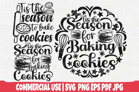 Tis The Season For Baking Cookies SVG - Christmas Baking Svg - Cut Files - Cricut - Silhouette - Christmas Pot Holder Svg SVG TonisArtStudio 
