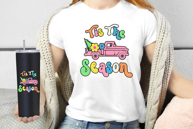 Tis the Season Groovy Christmas Sublimation I Retro Christmas Sublimation Happy Printables Club 