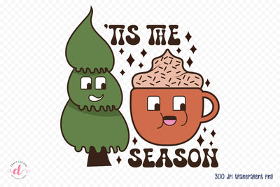 Tis the Season | Groovy Christmas Sublimation Sublimation CraftLabSVG 