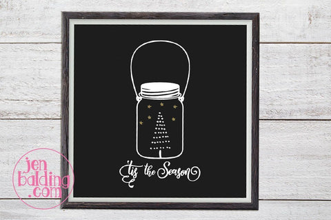 Tis the Season Mason Jar | Christmas Stencil SVG Ikonart Design Shop 