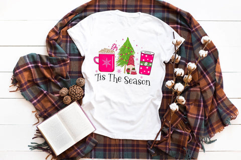 Tis the Season, Pink Christmas Sublimation Sublimation CraftLabSVG 