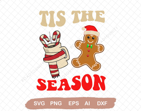Tis the season PNG, Cookies & milk Christmas svg, Retro Christmas, Printable SVG DiamondDesign 