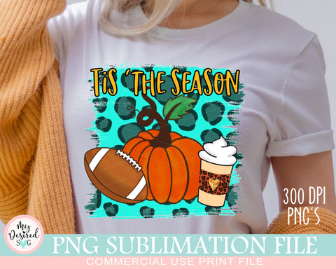 Tis the season png, Pumpkin Season, Sublimation Design Downloads, Hello Fall Vibes, Thanksgiving, Leopard Pumpkin PNG, season png, Football Sublimation MyDesiredSVG 