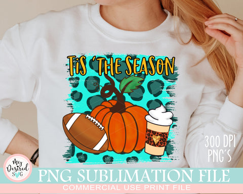 Tis the season png, Pumpkin Season, Sublimation Design Downloads, Hello Fall Vibes, Thanksgiving, Leopard Pumpkin PNG, season png, Football Sublimation MyDesiredSVG 