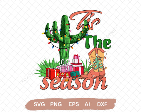 Tis the season PNG, Sublimation design, Instant download, Retro Christmas design svg, Country christmas svg, Western Christmas svg SVG DiamondDesign 