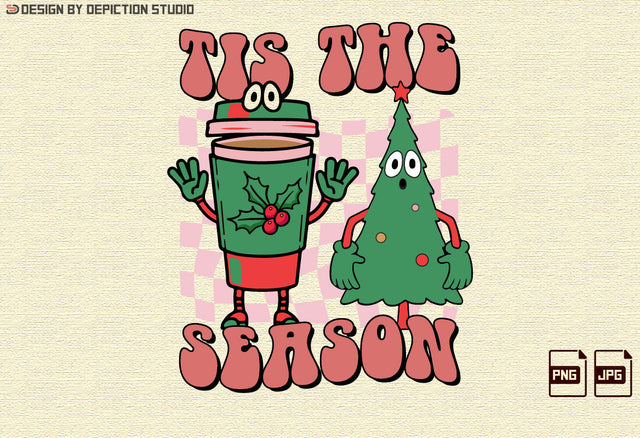 Tis The Season Sublimation, Christmas Coffee Shirt PNG, Little Coffee Shirt, Christmas Coffee PNG, Christmas Transparent Background T-Shirt Template Sublimation Depiction Studio 
