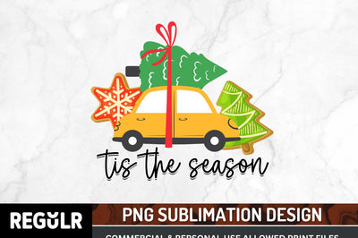 Tis the season Sublimation PNG, Coffee & Christmas Cheer Sublimation Design Sublimation Regulrcrative 