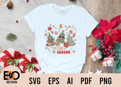 Tis the season SVG, Christmas Tree SVG, Tis the season Png, Christmas Quote, Retro Christmas Shirt, Png, Svg Files For Cricut Sublimation BOO-design 